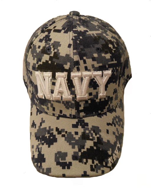 Navy Block Letter Cap - Digital Camo