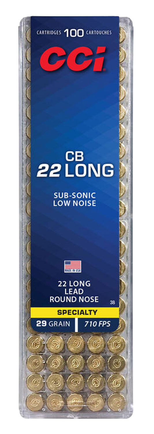 CCI 0038 Specialty CB Subsonic 22 Long 29 gr Lead Round Nose (LRN) 100 Per Box/ 50 Cs