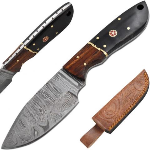 Old Ram Handmade Full Tang Damascus Steel Blade Hunting Knife