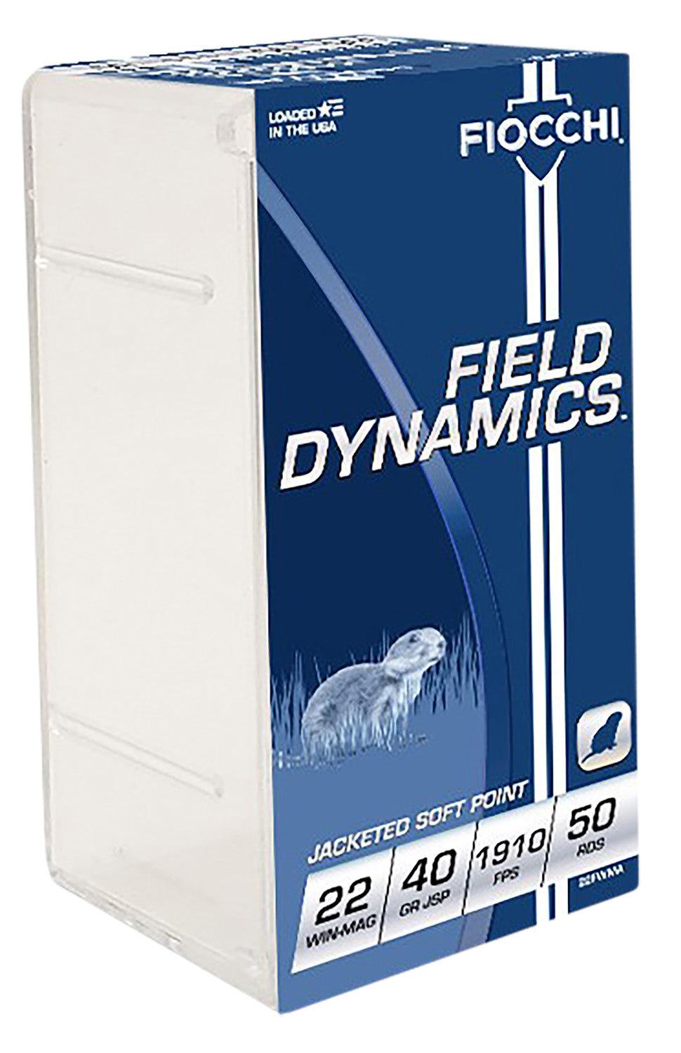 Fiocchi 22FWMA Field Dynamics Performance 22 WMR 40 gr Jacketed Soft Point (JSP) 50 Per Box/ 40 Cs