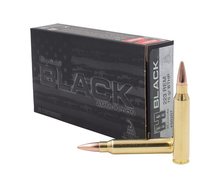 223 Rem 75 Grain BTHP Hollow Point Hornady Black - 20