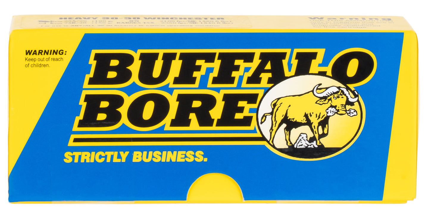 Buffalo Bore Ammunition 8B20 Lever Gun Strictly Business 45-70 Gov 405 gr Semi-Jacketed Flat Point (SJFP) 20 Per Box/ 12 Cs