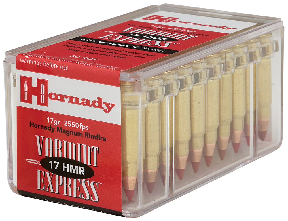 Hornady 83170 Varmint Express 17 HMR 17 gr 2550 fps Hornady V-Max (VMX) 50 Bx/40 Cs