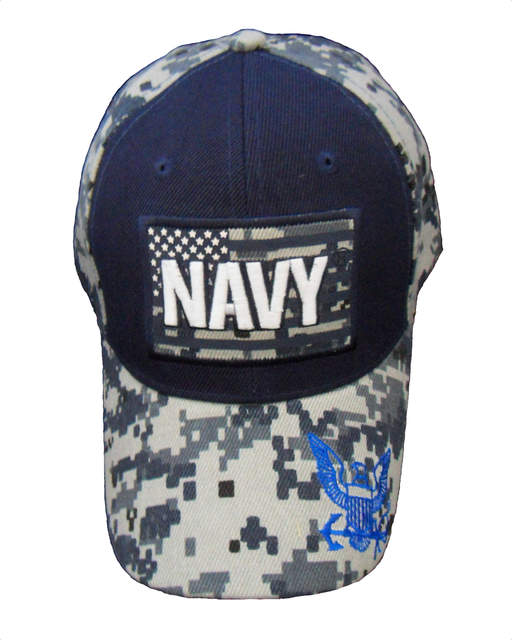 Navy atop Flag w/ Logo Cap