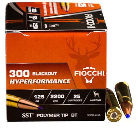 Fiocchi 300BLKHA Hyperformance Hunting 300 Blackout 125 gr Super Shock Tip (SST) 25 Per Box/ 20 Cs