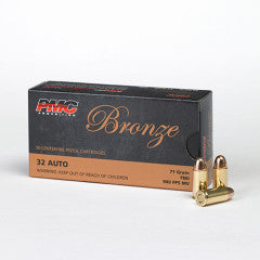 32 Auto 71 Grain FMJ Ammo by PMC - 1000 Round Case