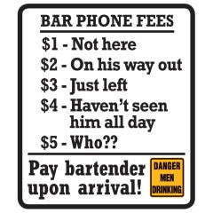 Bar Phone Fees