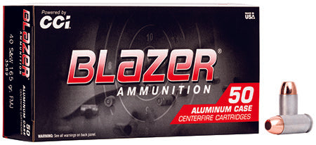 CCI 3589 Blazer Handgun 40 S&W 165 gr Total Metal Jacket (TMJ) 50 Per Box