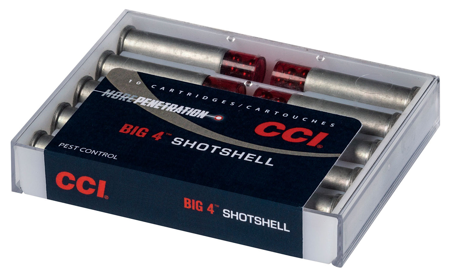 CCI 3712CC Big 4 Shotshell 9mm Luger 45 gr 1000 fps Shotshell #4 Shot 10 Bx