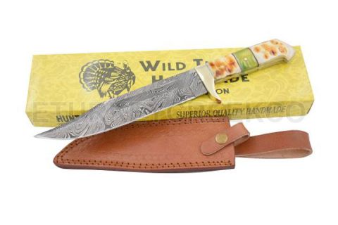 Wild Turkey Handmade 13" Damascus Steel Blade Fix Blade Knife