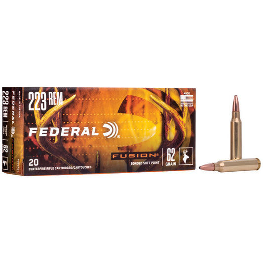 223 Rem 62 Grain Soft Point Federal Fusion - 200 Round Case