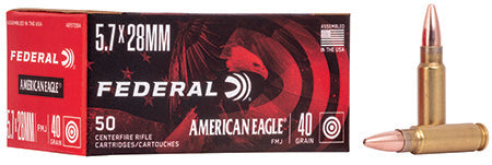 Federal AE5728A American Eagle Handgun 5.7x28mm 40 gr Full Metal Jacket (FMJ) 50 Per Box