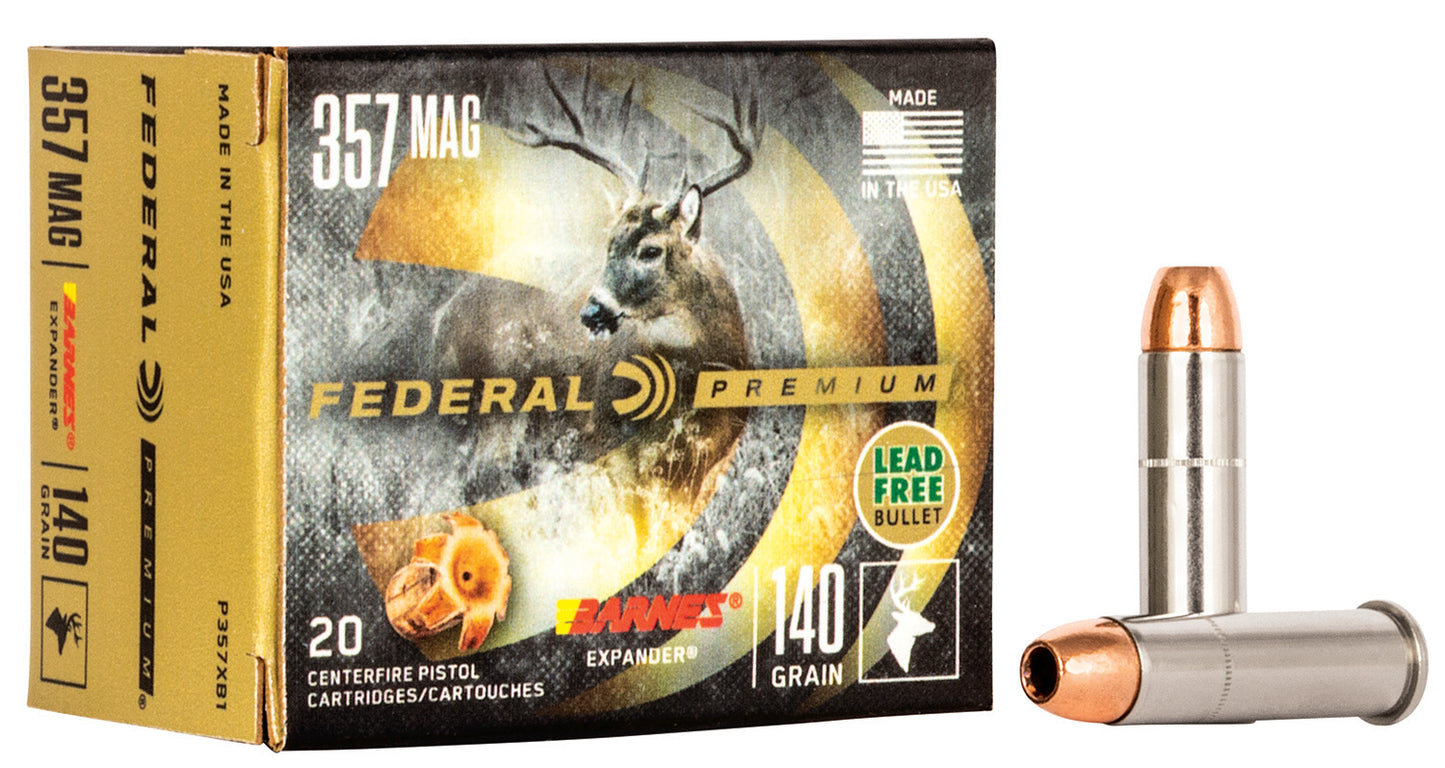 Federal P357XB1 Premium Hunting 357 Mag 140 gr Barnes Expander BRX 20 Per Box