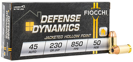 Fiocchi 45T500 Defense Dynamics 45 ACP 230 gr Jacketed Hollow Point - 50