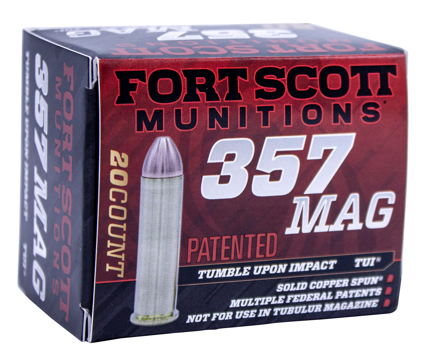 Fort Scott Munitions 357MAG125SCV Tumble Upon Impact (TUI) Self Defense 357 Mag 125 gr Solid Copper Spun - 20