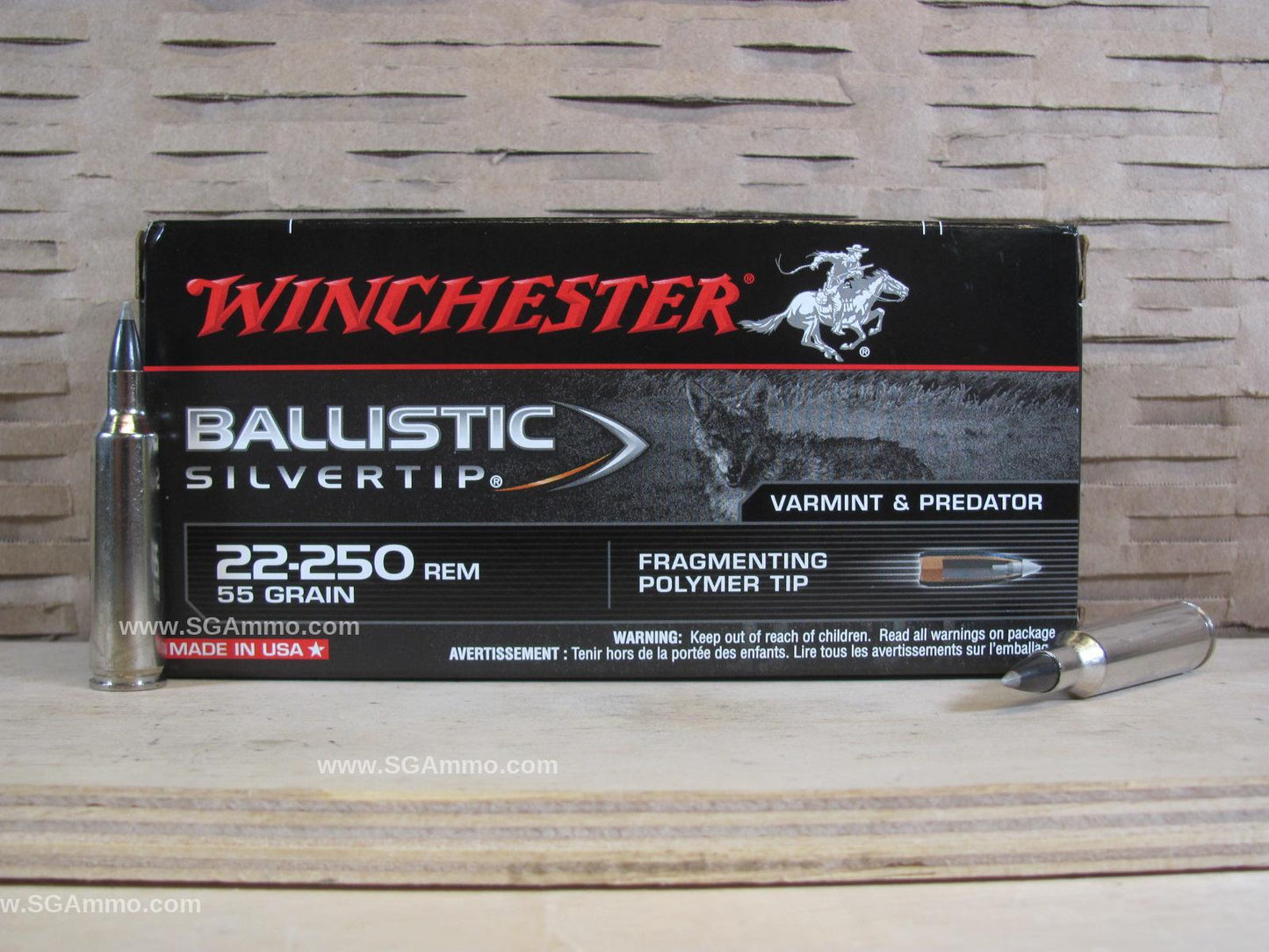 200 Round Case - 22-250 Rem 55 Grain Winchester Ballistic Silvertip