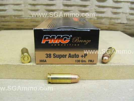 38 Super Auto +P 130 Grain FMJ PMC - 50