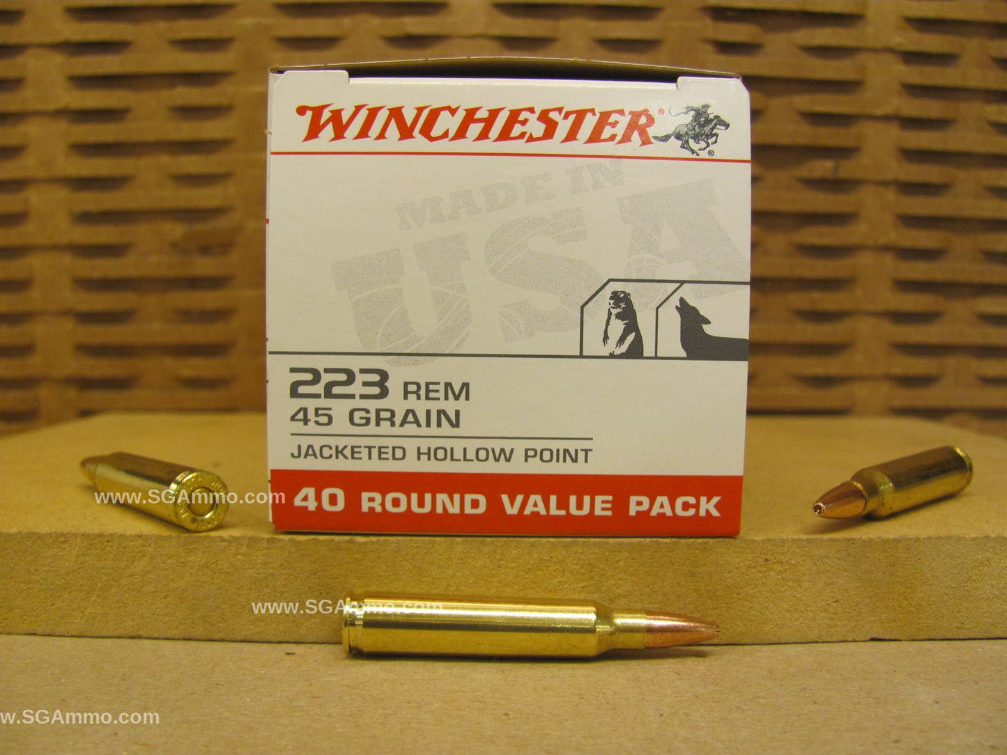 223 Rem JHP 45 Grain Varmint Ammo Winchester - 40