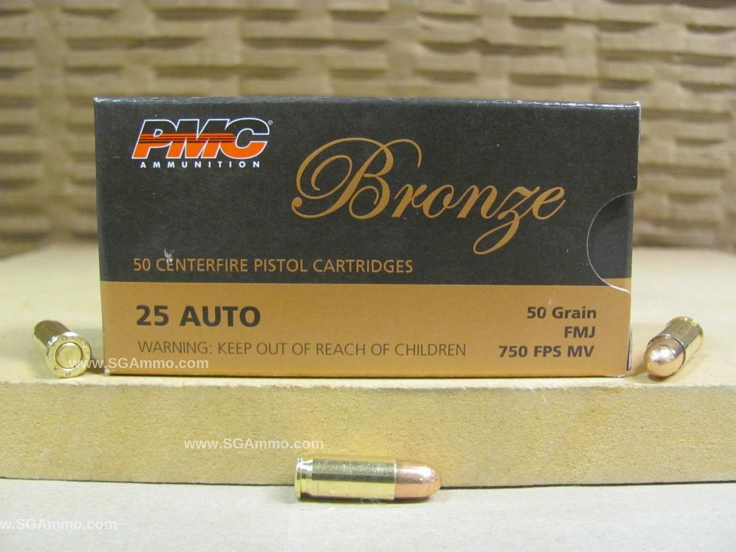 1000 Round Case - 25 Auto 50 Grain FMJ Ammo by PMC - 20 Boxes