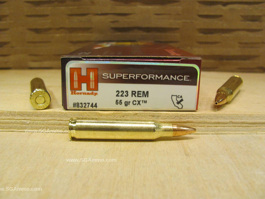 223 Rem 55 Grain CX Hornady Superformance - 20