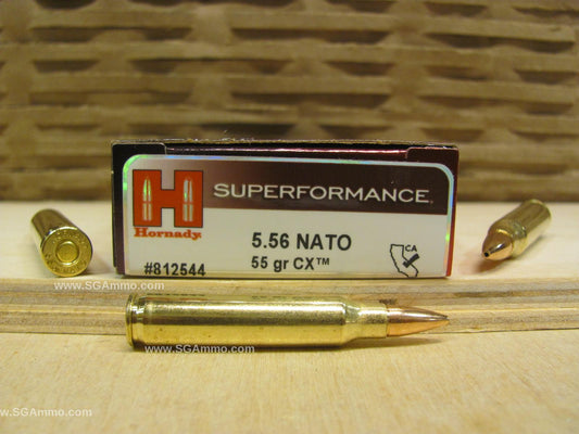 5.56 NATO 55 Grain CX Hornady Superformance - 20