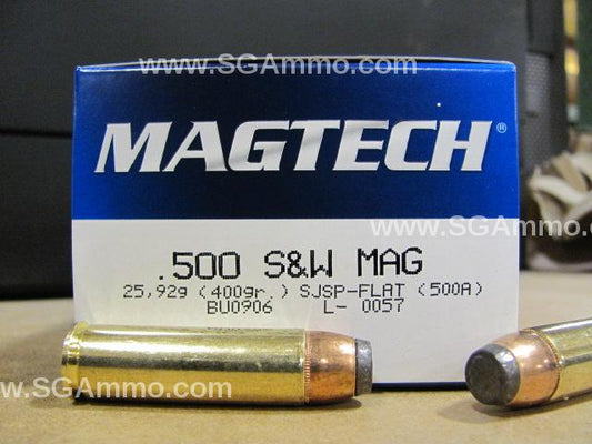 500 SW Magnum 400 Grain SJSP Soft Point Ammo by Magtech - 20