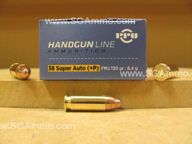 38 Super +P 130 Grain FMJ Prvi Partizan- 500 Round Case