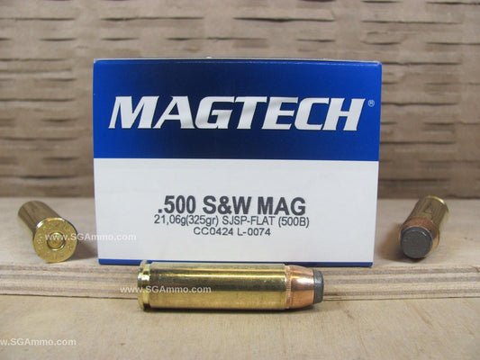 500 SW Magnum 325 Grain SJSP-Flat Ammo by Magtech - 20