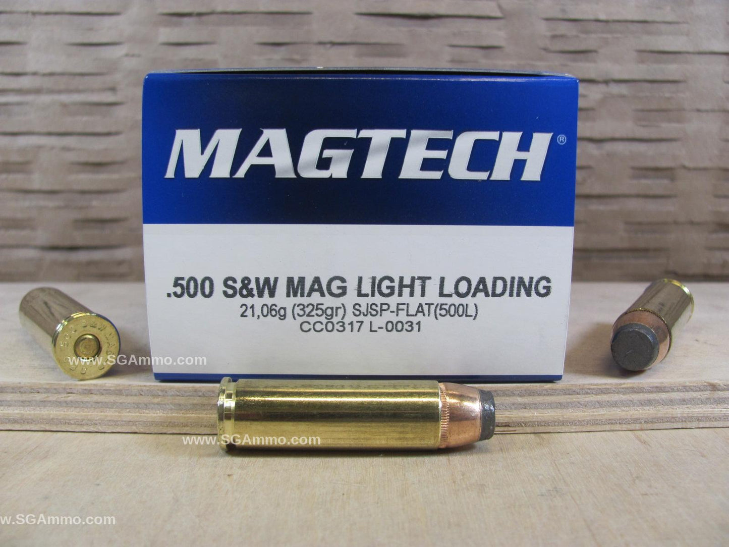 500 SW Magnum Light Loading 325 Grain SJSP-Flat Ammo by Magtech - 20