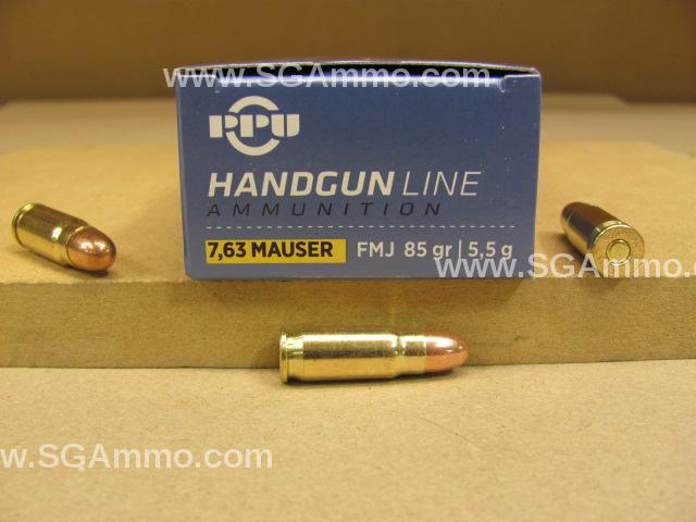 7.63 Mauser 85 Grain FMJ - 50