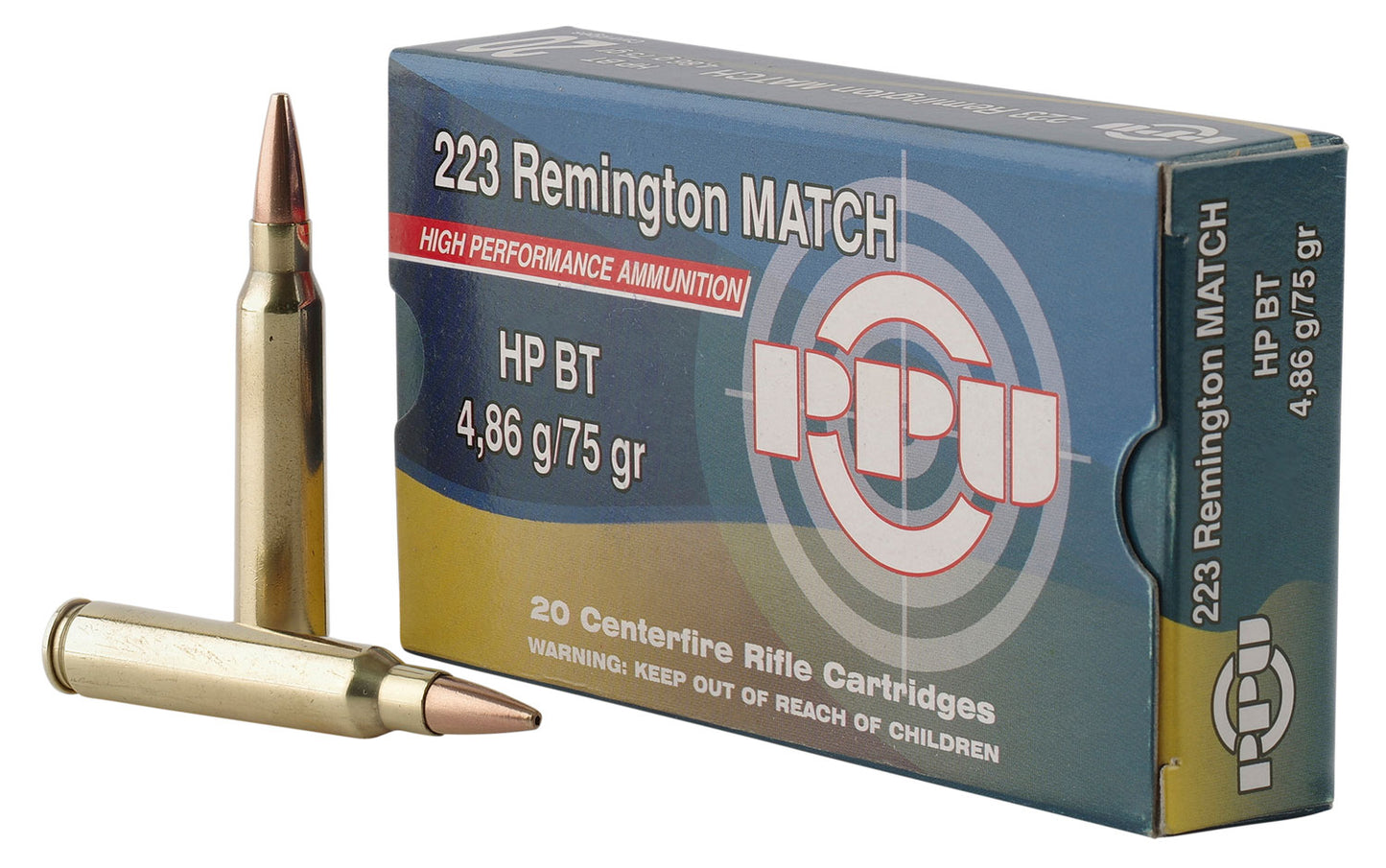 PPU PPM2232 Match Rifle 223 Rem 75 gr Hollow Point Boat-Tail - 20