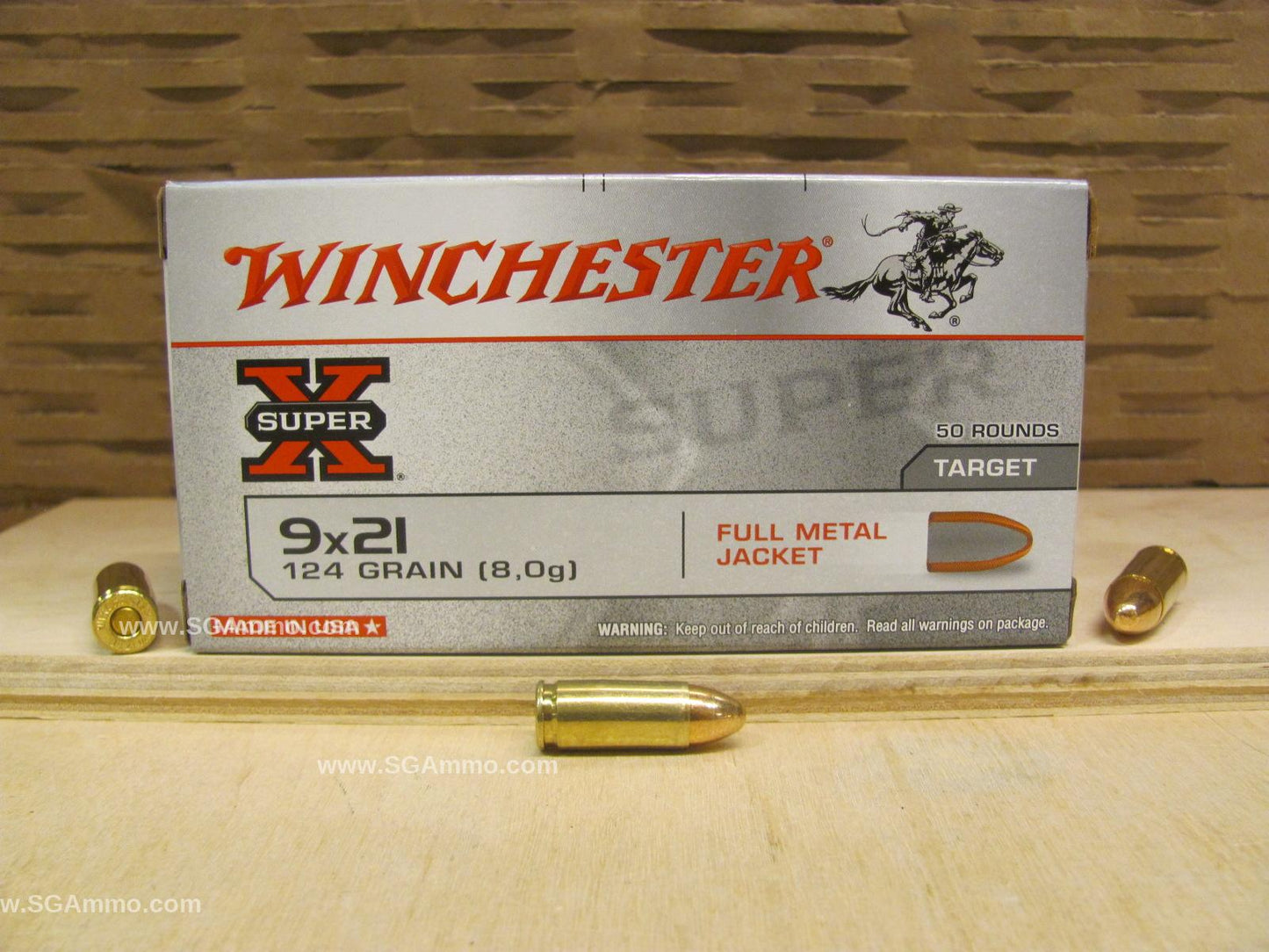 9x21 -124 Grain FMJ Winchester Target Ammo - 50