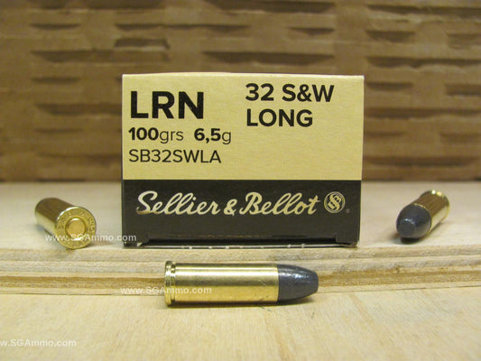 32 SW Long NP Lead Bullet Ammo by Sellier Bellot - 50