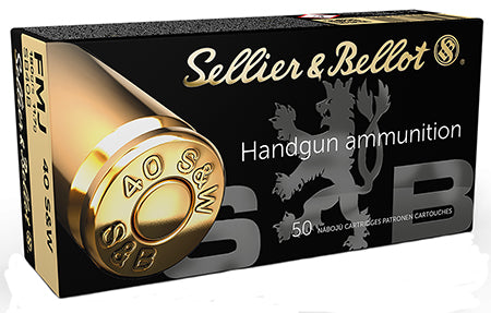 Sellier & Bellot SB40B Handgun Target 40 S&W 180 gr Full Metal Jacket (FMJ) 50 Per Box