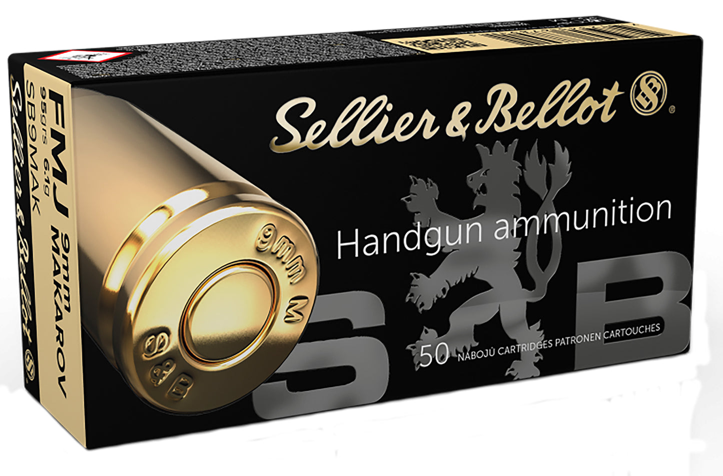 Sellier & Bellot SB9MAK Handgun Target 9x18 Makarov 95 gr Full Metal Jacket  - 50