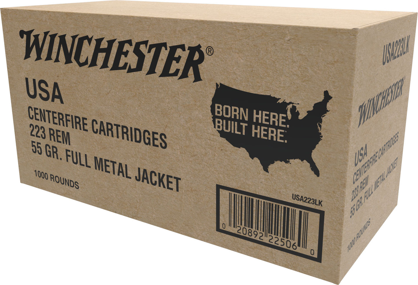 Winchester Ammo W2231000 USA 223 Rem 55 gr 3240 fps Full Metal Jacket 1000rds