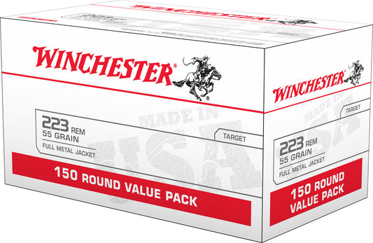 Winchester Ammo W223150 USA 223 Rem 55 gr 3240 fps Full Metal Jacket - 150 rds