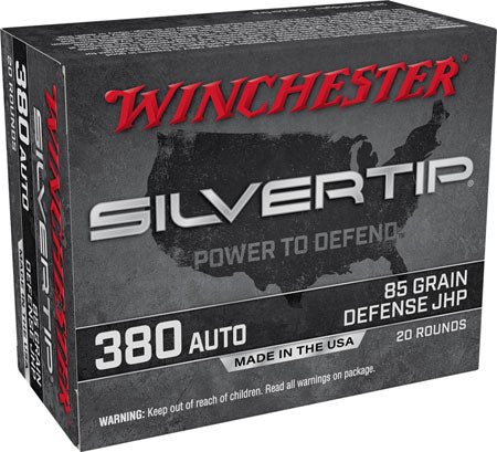 Winchester Ammo W380ST Silvertip Defense 380 ACP 85 gr Silvertip Jacket Hollow Point 20 Per Box