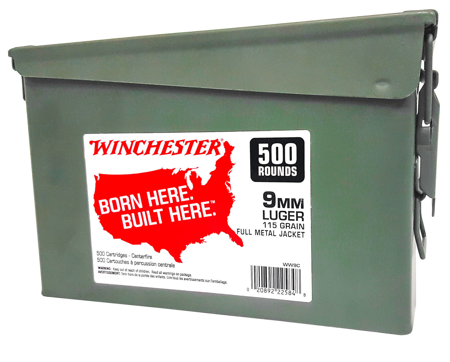 Winchester Ammo WW9C USA Target 9mm Luger 115 gr Full Metal Jacket (FMJ) 500 Per Box