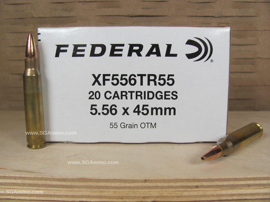 5.56mm 55 Grain Open Tip Match Federal Ammo - 20