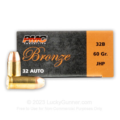 32 Auto PMC 60 Grain Jacketed Hollow Point Ammo - 32B