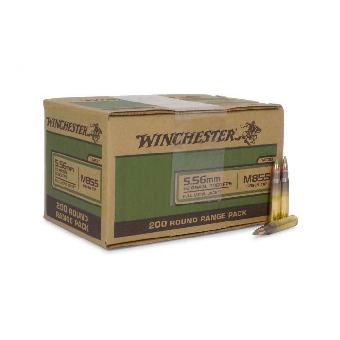 Winchester 5.56mm 62 Grain M855 Green Tip Loose Pack Lake City Ammo - 1000 Round Case