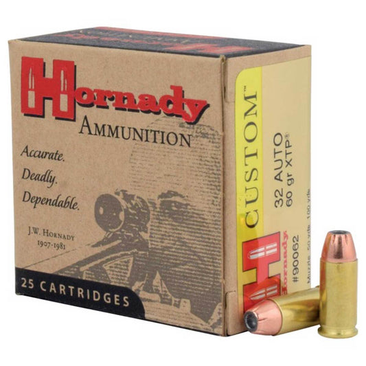 32 Auto 60 Grain Hornady Hollow Point XTP Ammo - 90062 - 25