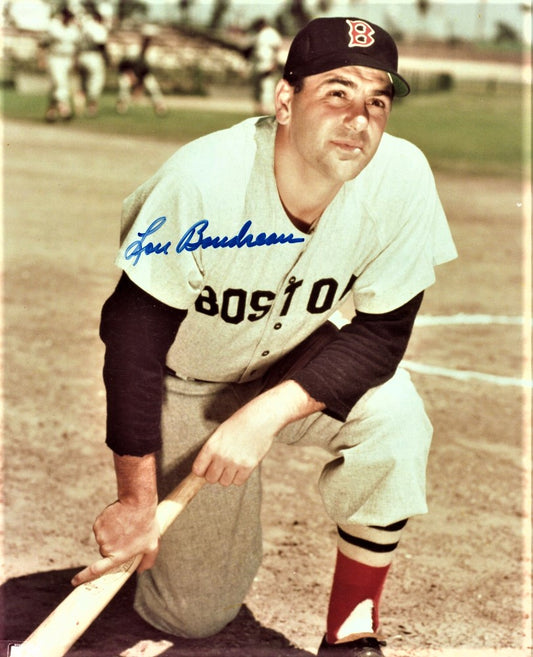 Lou Boudreau Signed Red Sox 8x10 Photo (JSA COA)