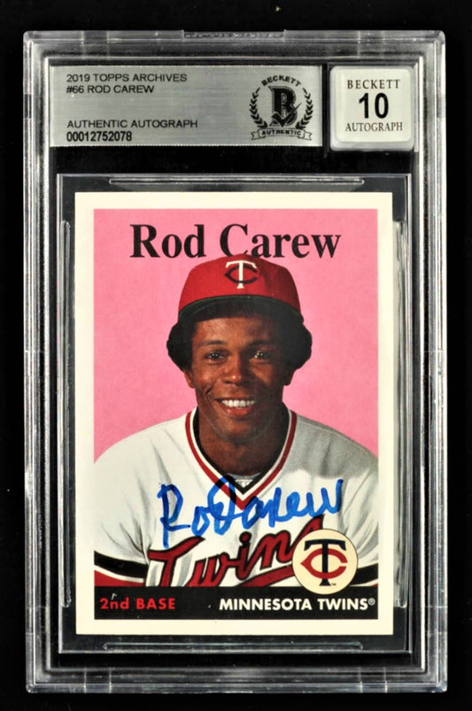 Rod Carew Signed 2019 Topps Archives #66 (BGS)