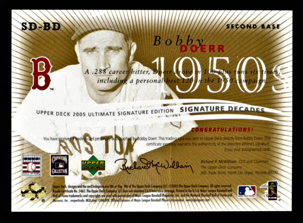 Bobby Doerr 2005 Ultimate Signature Decades