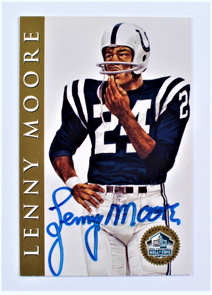 Lenny Moore Signed Hall of Fame Signature Series Card (PSA)