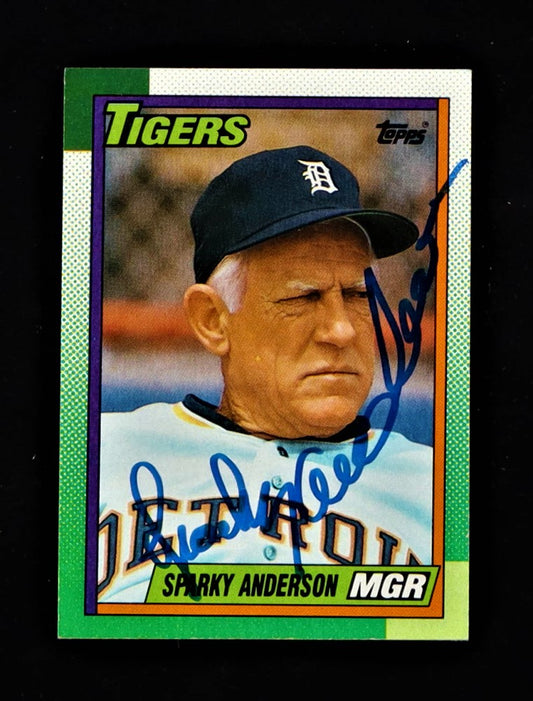 Sparky Anderson Signed 1990 Topps #609 MG (JSA)