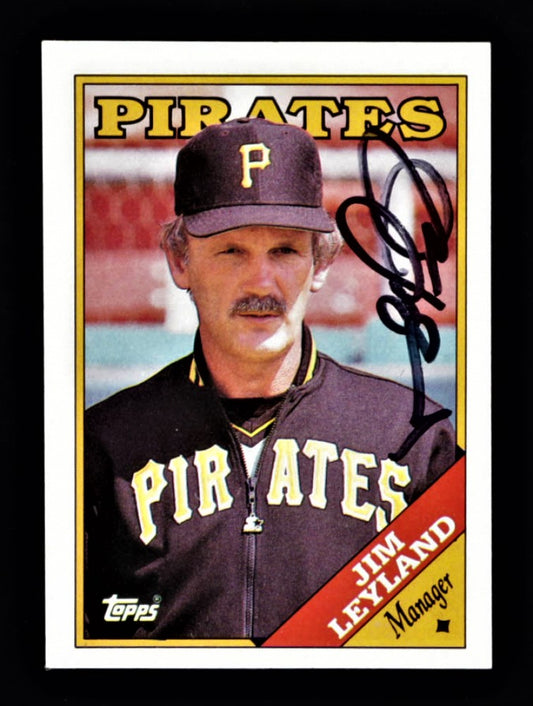 Jim Leyland Signed 1988 Topps #624 MG (JSA)