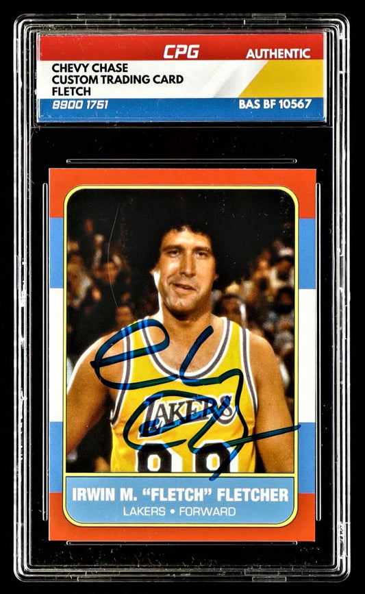 Chevy Chase Signed "Fletch" Custom Trading Card (CPG & Beckett)